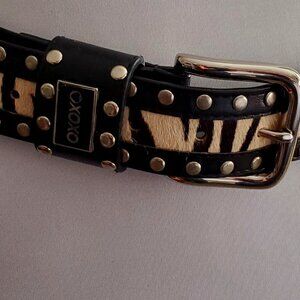 Faux Fur Animal Print Belt by XOXO